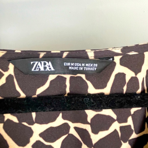 Zara Long Sleeve Short Brown Dress Size M - Picture 4 of 4